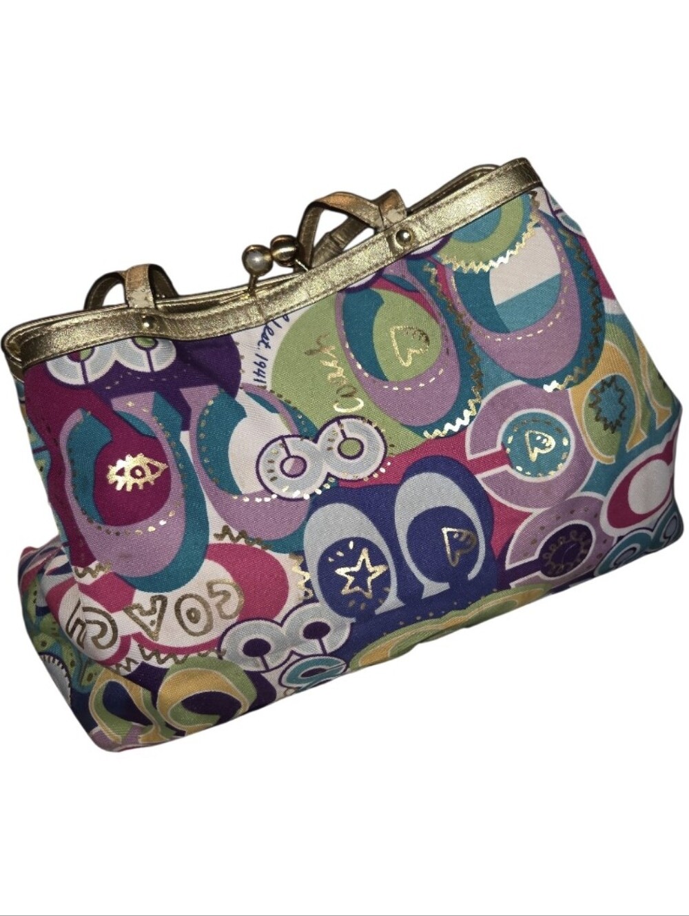 Coach Poppy Kiss Lock Shoulder Bag - Picture 5 of 11